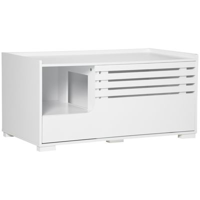 Katzenschrank 2 Regale – 2-in-1 Design, Magnettür, Weiss