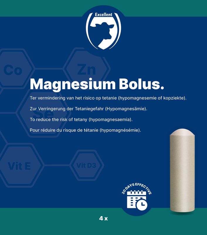 Magnesiumbolus – 4 x 180 g – Reduzierung des Tetanierisikos – Rinder
