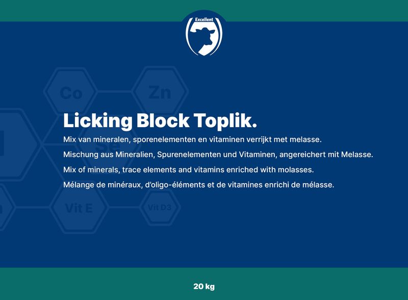 Toplik Leckblock – Rinder/Jungrinder – 20 kg – Mineralien, Vitamine, Energie