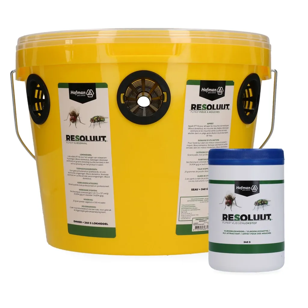 FlyNip Fliegenfalle – Schädlingsfalle – 240 g Lockstoff – Umweltfreundlich