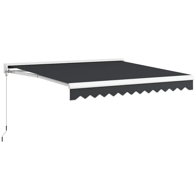 Sonnenstore Markise elektrisch und manuell, 3 m x 2.5 m, mit Fernbedienung, aus Aluminium und wasserdichtem Polyester, grau