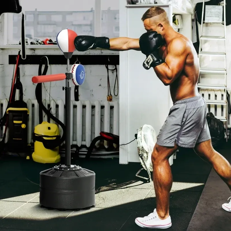 Boxständer, höhenverstellbar, Reflexstange, Pratze, Speedball, befüllbarer Standfuss