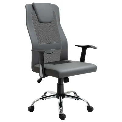 Bürostuhl Chefsessel Schreibtischstuhl Gaming Stuhl ergonomisch PU grau