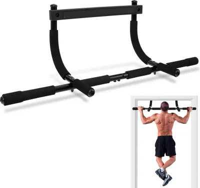 Klimmzugstange für Türrahmen Pull Up Bar ohne Aufbau bis 150kg belastbar mit gepolsterten Griffen