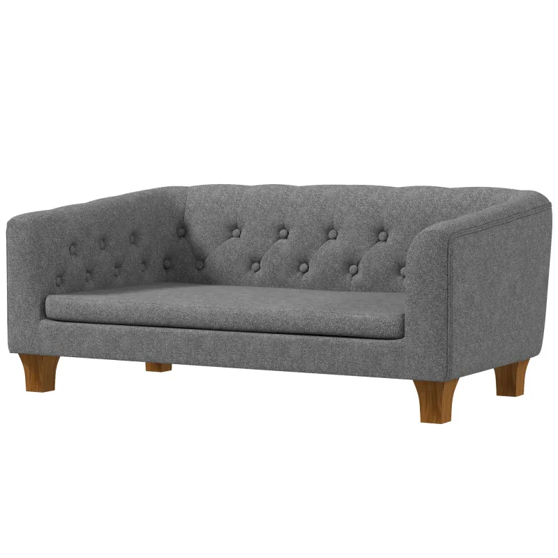 Hundesofa mit weichem abnehmbarem Kissen, 96 x 60 x 42 cm grau
