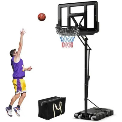 Basketballständer 245-305 cm Höhenverstellbar Basketballkorb mit Ständer Schwarz