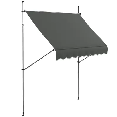 Sonnenstore Klemmmarkise freistehend manuell ausziehbar dunkelgrau 250 L x 120 B x 210-300H cm