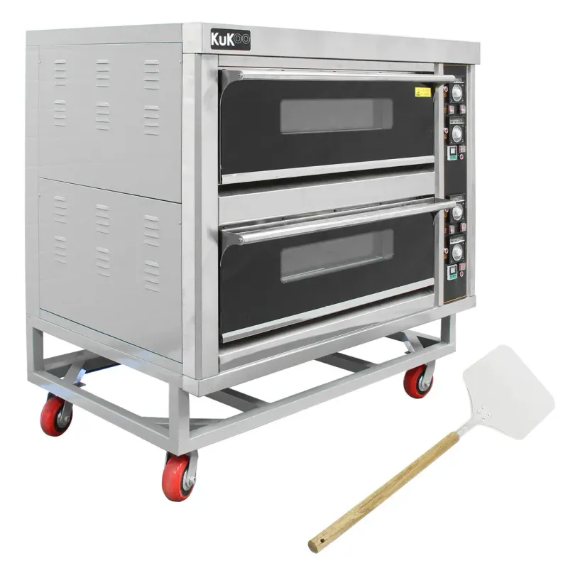 Gastro Elektro Pizzaofen – Doppelkammer, bis 400°C, 12 Pizzen, Edelstahl