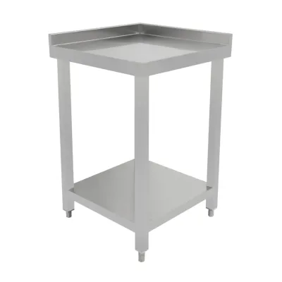 Modulares Cocktailbar‑Eckmodul aus Edelstahl #304 | 2‑Etagen‑Regal, verstellbare Füsse, inkl. Befestigungswinkel