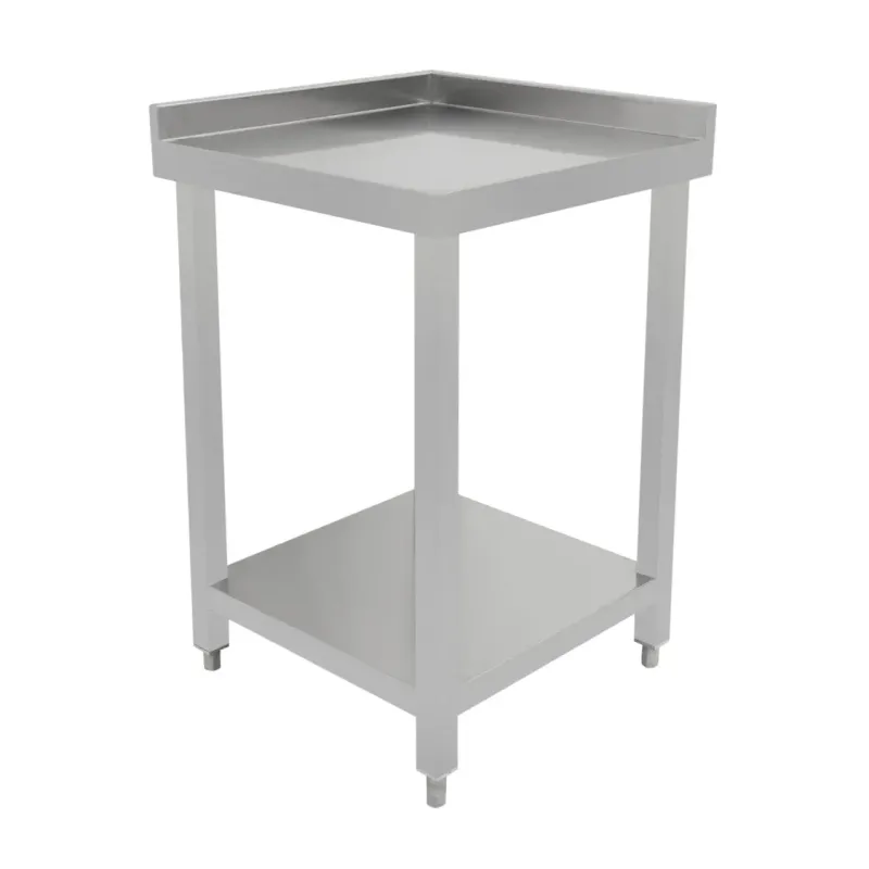Modulares Cocktailbar‑Eckmodul aus Edelstahl #304 | 2‑Etagen‑Regal, verstellbare Füsse, inkl. Befestigungswinkel