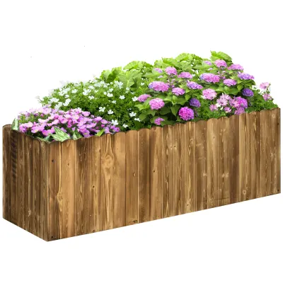 Hochbeet Pflanzkasten Kräuterbeet Pflanzbeet Gemüse Blumenbeet Blumenkasten Tannenholz 120 x 40 x 40 cm