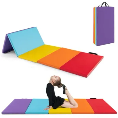 Turnmatte klappbar Yoga Weichbodenmatte Gymnastikmatte 5 fach faltbar aus PU 201 x 75 x 3 cm