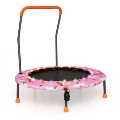 Ø140cm Gartentrampolin mit Sicherheitsnetz Kinder-Trampolin bis 135KG Belastbar rosa
