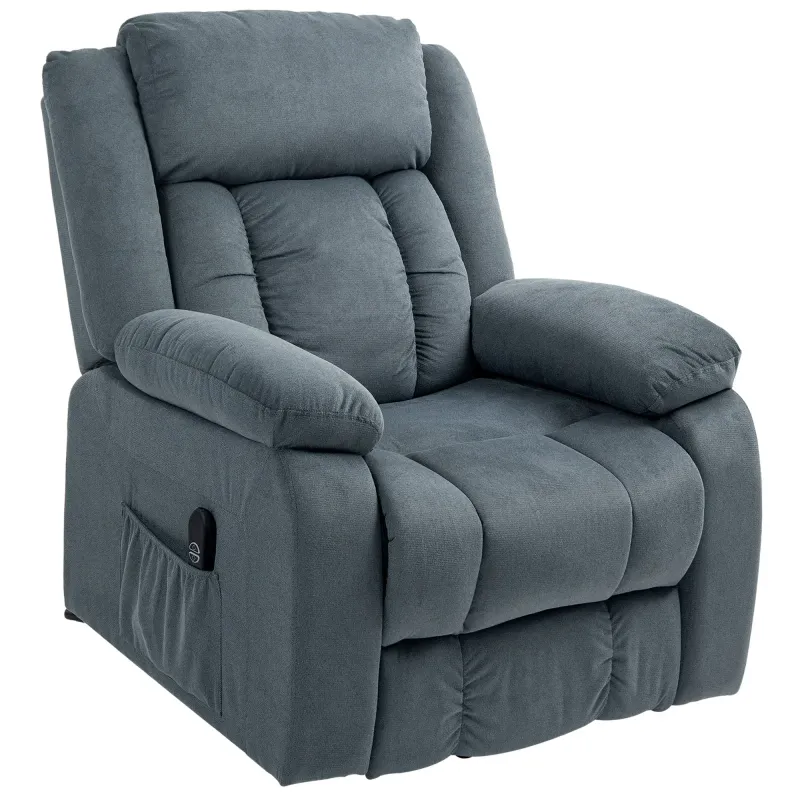 Aufstehsessel mit weichem Bezug, Seniorensessel, Recliner-Sessel, Grau