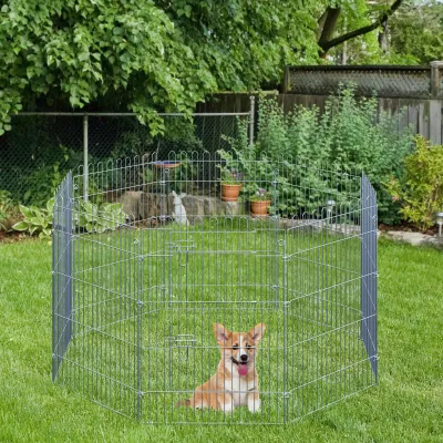 Freilaufgehege Welpenauslauf Welpengitter 8-teilig Maße: 63x91cm