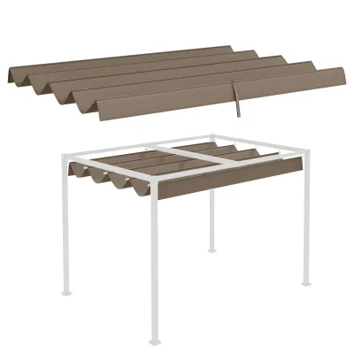 Ersatzdach für 2,85 x 2 m Gartenpavillon, ausziehbar, einfache Montage, Polyester, Kaffee Ersatzdach für 2,85 x 2 m Gartenpavillon, ausziehbar, einfache Montage, Polyester, Kaffee