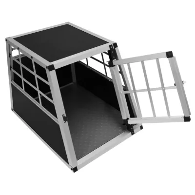 Auto Hundetransportbox – Kleine Einzelbox, Aluminium, 50 x 54 x 69 cm