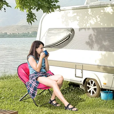 Klappstuhl Campingstuhl gepolstert faltbar Rosa 80 x 80 x 75 cm