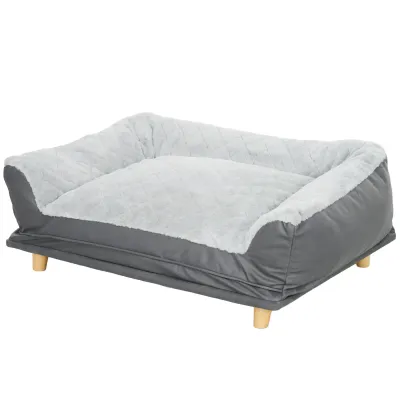 Hundesofa Hundebett waschbarer Bezug 100 x 70 x 30 cm Grau