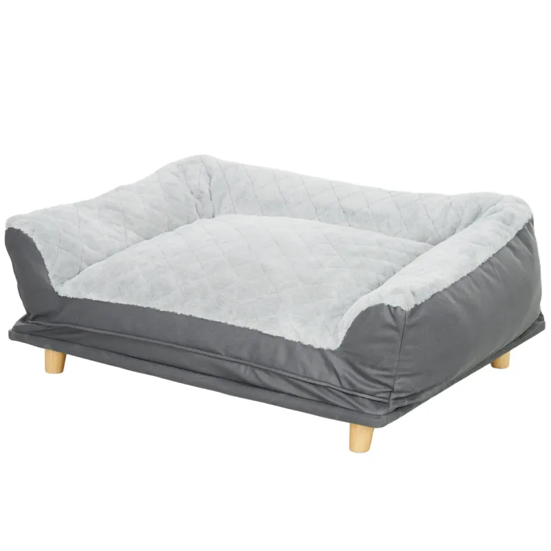 Hundesofa Hundebett waschbarer Bezug 100 x 70 x 30 cm Grau