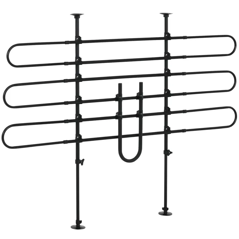 Ausziehbares Auto-Hundeschutzgitter, schwarz, universell, 87–135x85–120 cm
