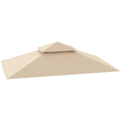 Ersatzplane für Gartenpavillon, Grillpavillon-Ersatzdach für 152 x 244 cm Gestelle, UPF50+ Schutz, Polyester, Beige