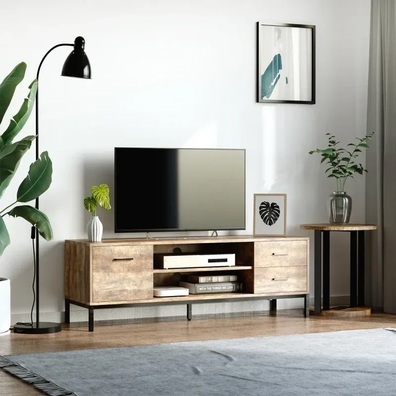 TV-Ständer, Industrial-Design, Lowboard, braun