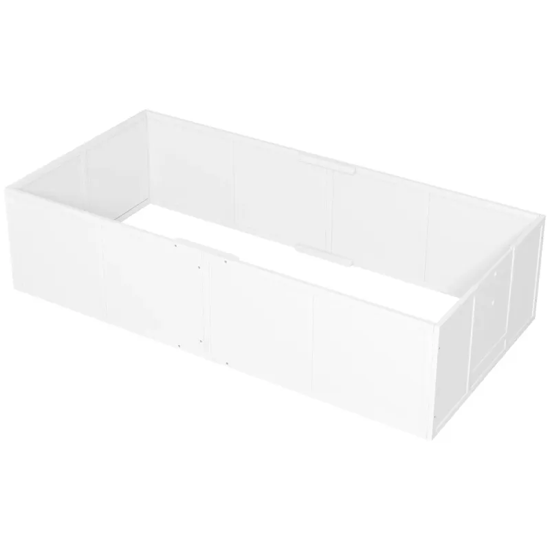 Welpenbox Wurfbox 196x96x48 cm, weiss, Kiefernholz, verstellbare Eingänge