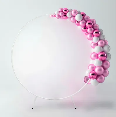 Runder Hochzeitsbogen 2 m – weiss | Blumen‑ &amp; Ballonbogen, zerlegbar, Tasche