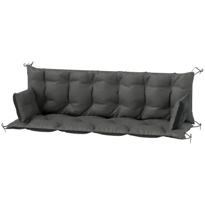 Outdoor-Kissen-Set für Bank oder Hollywoodschaukel, 180 x 110 x 8 cm, Dunkelgrau