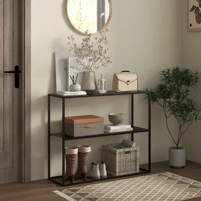 Konsolentisch, Sideboard, 2 Etagen, schwarz