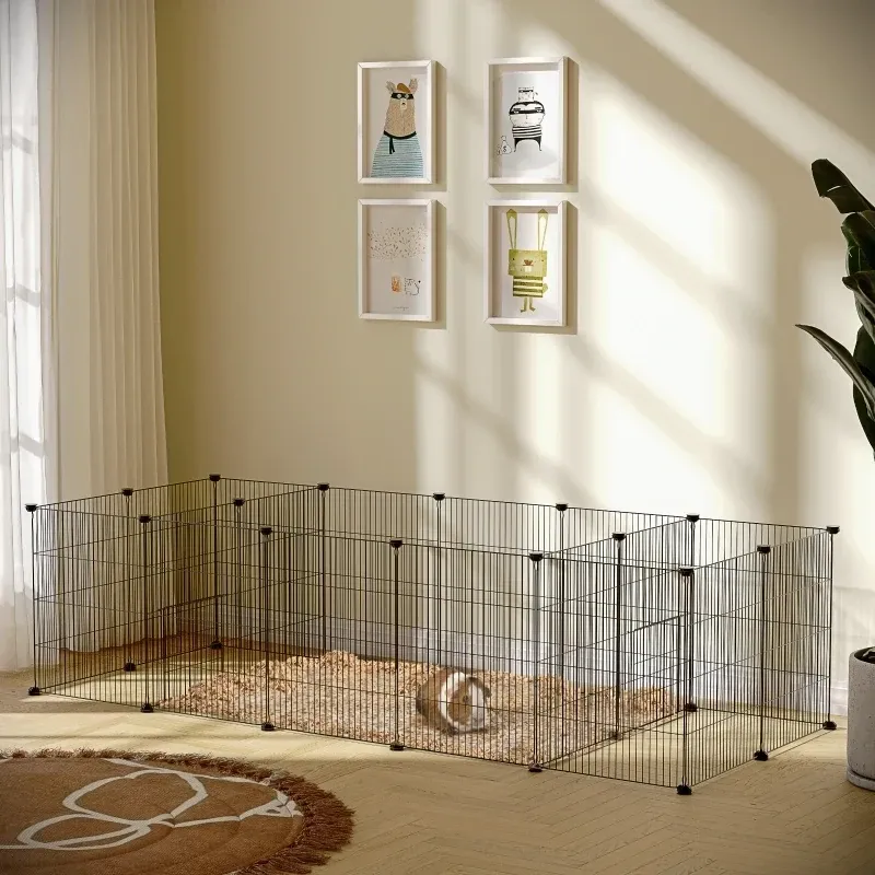 Kleintiergehege, Nagerkäfig DIY 175 cm x 70 cm x 45 cm, Schwarz