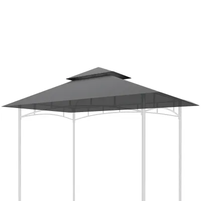 Ersatzplane für Gartenpavillon, Grillpavillon-Ersatzdach für 152 x 244 cm Gestelle, UPF50+ Schutz, Polyester, Dunkelgrau