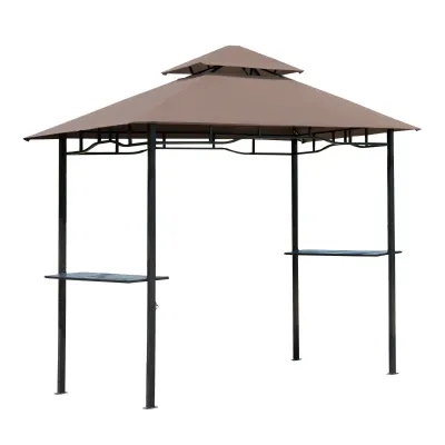 Grillpavillon 245x148x255cm BBQ Grillier-Pavillon Doppeldach Grillpavillon 245x148x255cm BBQ Grillier-Pavillon Doppeldach