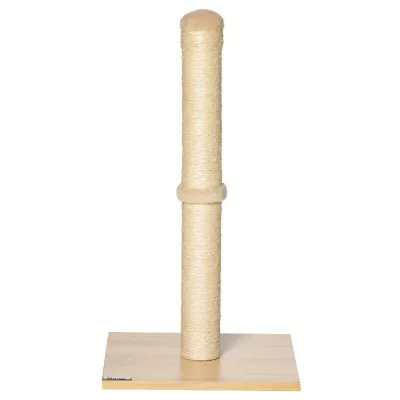 Kratzstamm Beige/Eiche – Sisal, Spielball &amp; Stabil