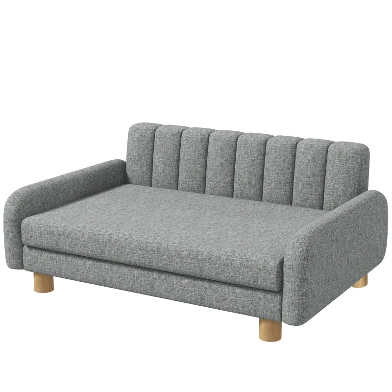 Hundebett, weiches Kissen, waschbarer Bezug, grau, 94B x 61T x 40H cm