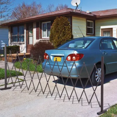 Scherengitter Absperrgitter Scherensperre ausziehbar 35-300cm Garten Alu Braun H103,5cm