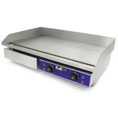 Gastro Elektro Grillplatte/Bratplatte – 70cm, Gusseisen, Edelstahl, 4.2 kW, 300 C°
