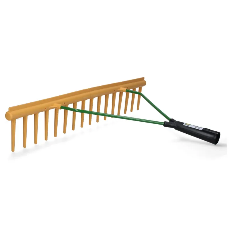 Laubrechen - 65 CM - Polyrechen gerade Kante - Garten- und Rasenrechen - Handrechen - Grasrechen - 16 Zinken