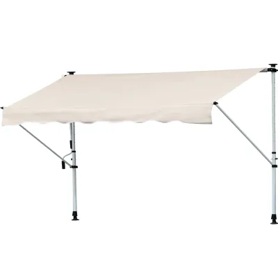 Klemmmarkise Sonnenstore 4 × 1,2 m mit verstellbarem Neigungswinkel in Creme