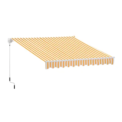 Sonnenstore, Markise 3 x 2.5 m  mit Kurbel, einstellbarer Winkel 45°-85°, orange
