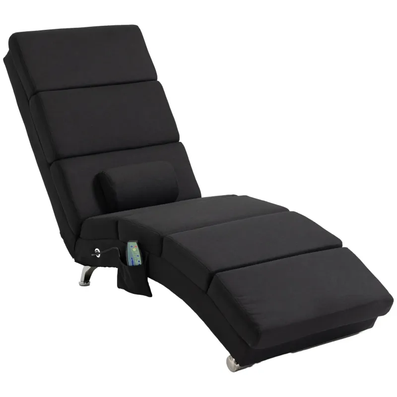 Ergonomischer Massagesessel Liegestuhl, Massageliege inkl. Fernbedienung 56 x 168 x 84 cm Schwarz