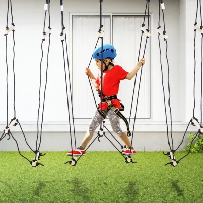 Kletterseil mit Holzsprossen, für Kinder 3-14 J., Hängebrücke