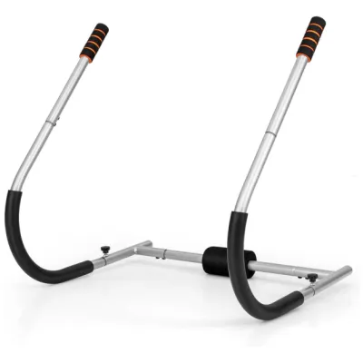 Klappbarer Bauchtrainer mit gepolsterter Kopfstütze AB Trainer Bauchmuskeltrainer Bauch Trainingsgerät grau