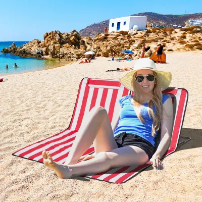 2er-Set Strandmatte, verstellbar, faltbar, 124L x 53B x 37-50H cm, Rot 2er-Set Strandmatte, verstellbar, faltbar, 124L x 53B x 37-50H cm, Rot