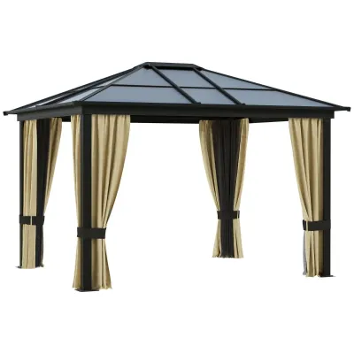 Luxus Garten-Pavillon mit lichtdurchlässigem PC Dach Alu 3,6 x 3 m Gartenzelt