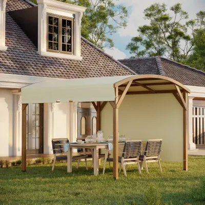 Pergola, Gartenpavillon, 3,20 x 3 m robuster Holzrahmen, creme,