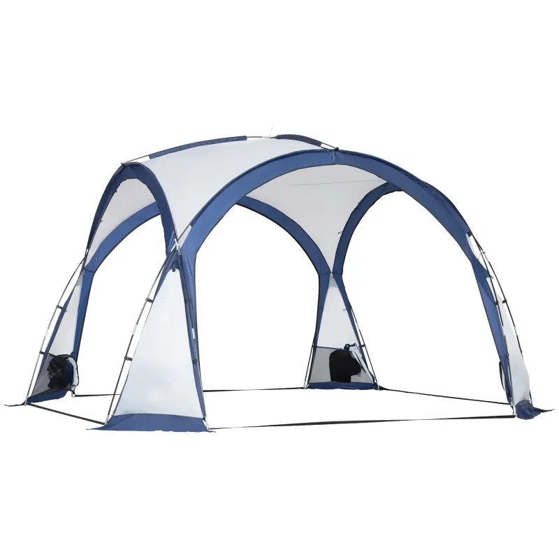 Familien-Dome Campingzelt für 6–8 Personen, 350 × 350 × 230 cm, Weiss-Blau