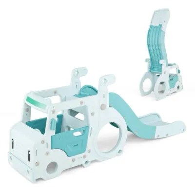 3 in 1 Kinderrutsche &amp; Auto &amp; Tunnel Lenkrad mit Hupe Blau