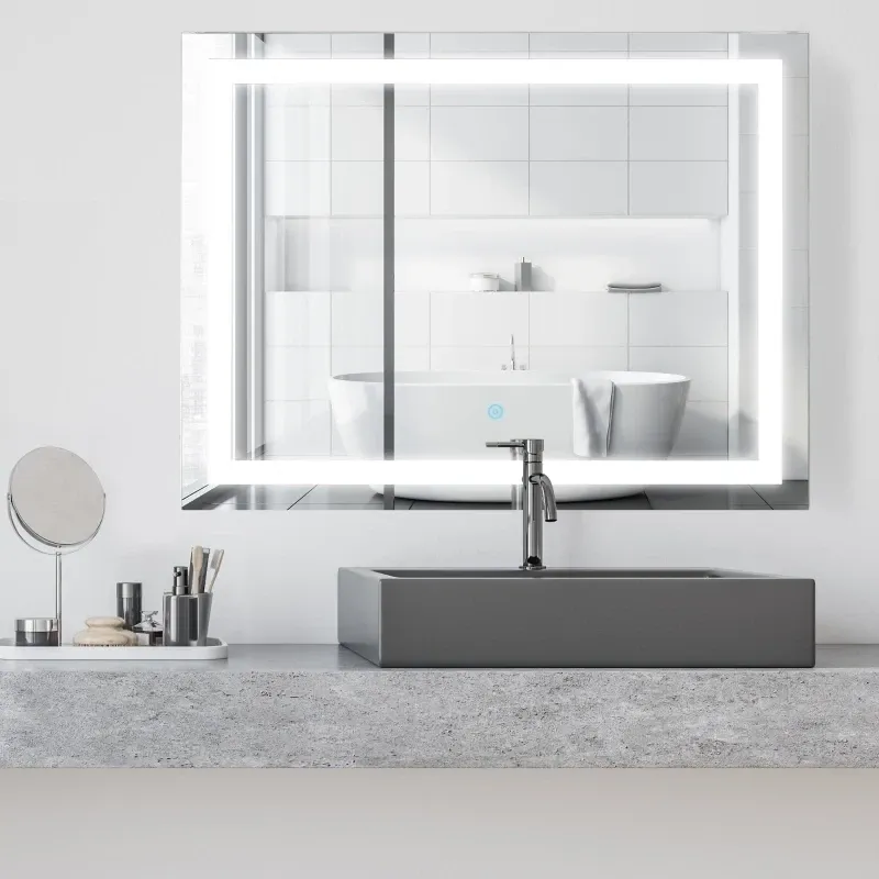 LED Badspiegel | Wandspiegel | Glas, Aluminium | 60 x 80 x 4cm
